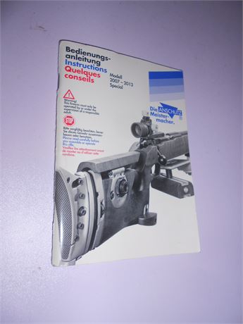 ANSCHUTZ TARGET RIFLE HANDBOOK - INCLUDES SUPERMATCH